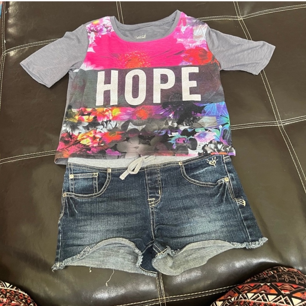 Justice Shorts and Shirt Outfit